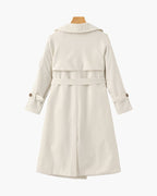 Belted Trench Coat with Storm Flaps and Cuff Straps
