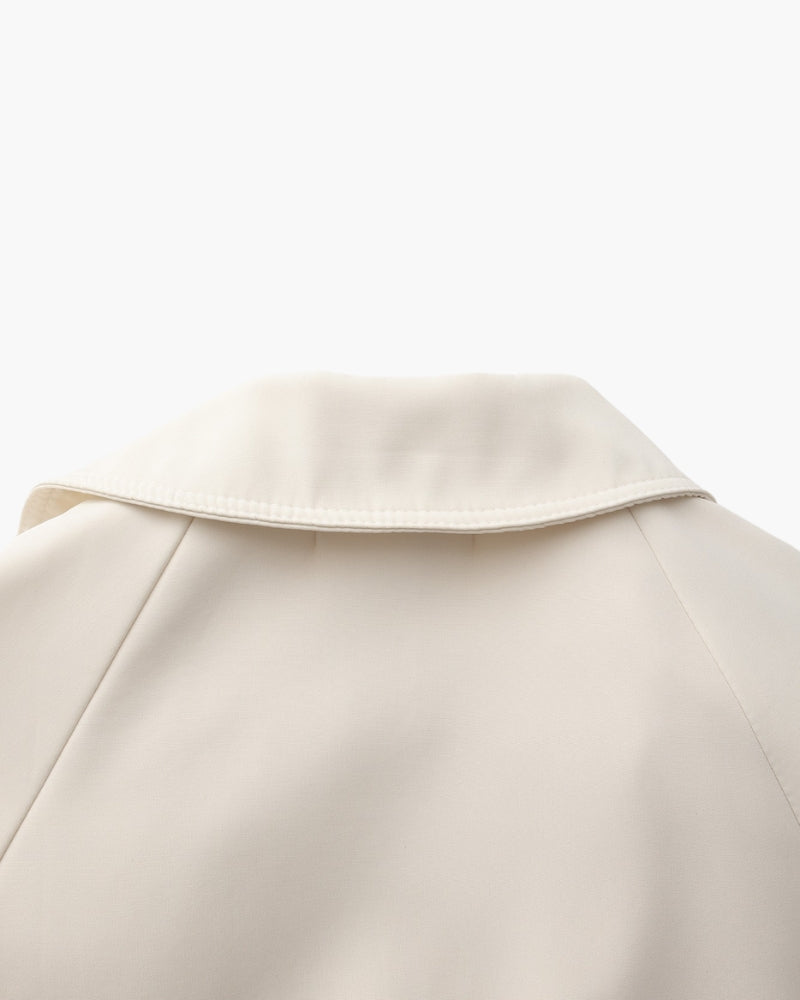 Belted Trench Coat with Storm Flaps and Cuff Straps