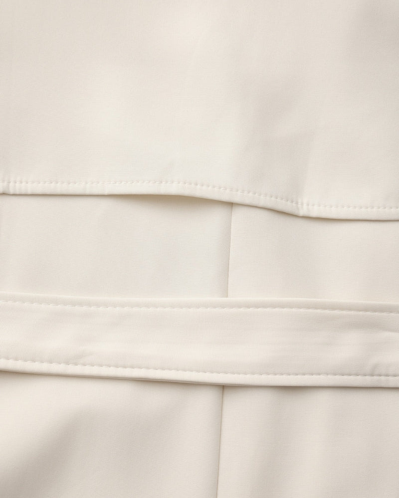 Belted Trench Coat with Storm Flaps and Cuff Straps