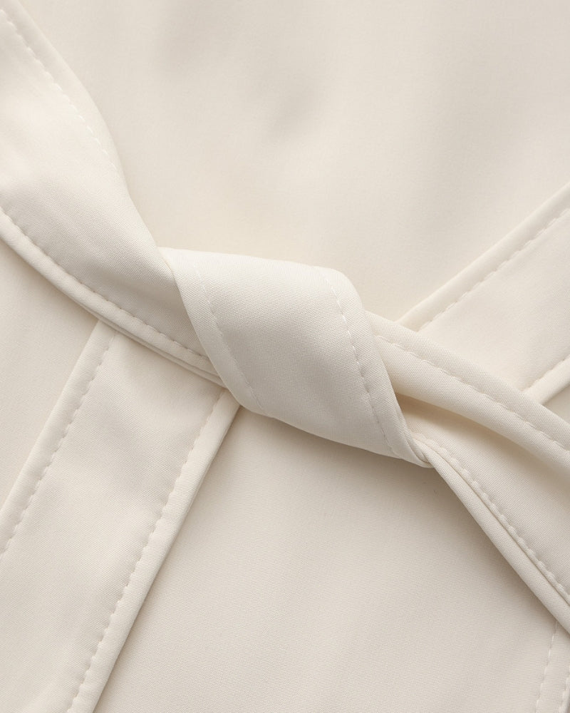 Belted Trench Coat with Storm Flaps and Cuff Straps