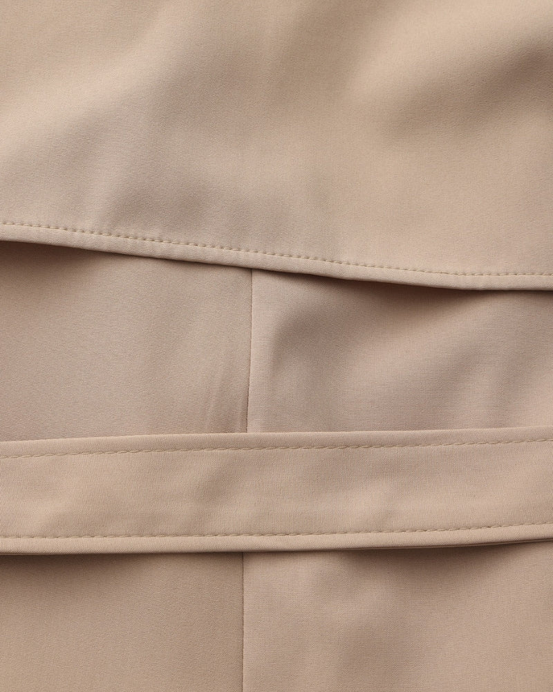 Belted Trench Coat with Storm Flaps and Cuff Straps