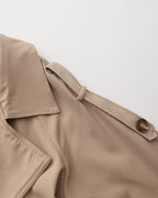 Belted Trench Coat with Storm Flaps and Cuff Straps