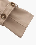 Belted Trench Coat with Storm Flaps and Cuff Straps