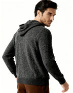 Cashmere Hoodie with Drawstring Hood and Ribbed Hem