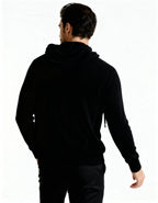 Cashmere Hoodie with Drawstring Hood and Ribbed Hem