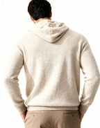 Cashmere Hoodie with Drawstring Hood and Ribbed Hem