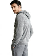 Cashmere Hoodie with Drawstring Hood and Ribbed Hem