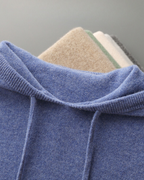 Cashmere Hoodie with Drawstring Hood and Ribbed Hem