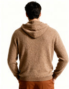 Cashmere Hoodie with Drawstring Hood and Ribbed Hem