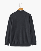 Cashmere Ribbed Half Zip Jumper with Stand Collar