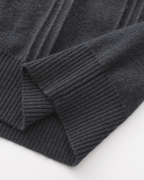 Cashmere Ribbed Half Zip Jumper with Stand Collar