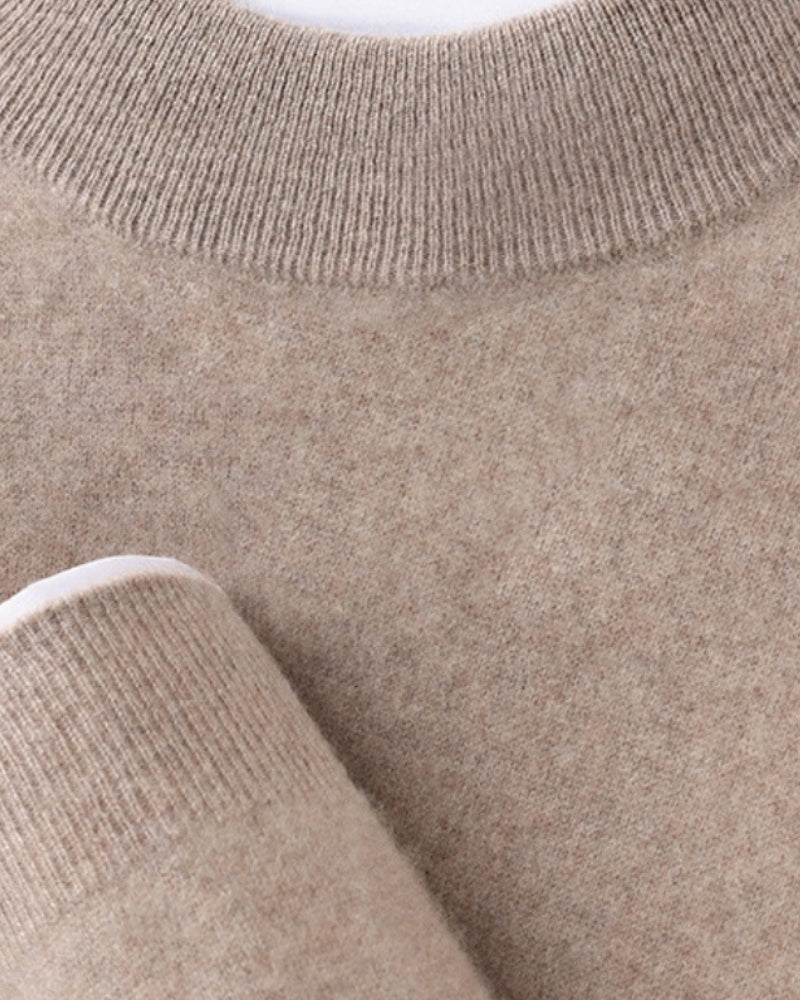 Cashmere Wool Blend Roll Neck Jumper with Slim Fit