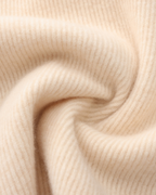 Cashmere Zip Cardigan with Stand Collar and Ribbed Trims