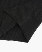 Cotton Knit Zip Polo with Long Sleeves and Ribbed Collar