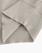 Cotton Knit Zip Polo with Long Sleeves and Ribbed Collar