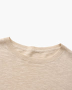 Cotton Linen Crew Neck Jumper, Lightweight Knit