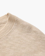 Cotton Linen Crew Neck Jumper, Lightweight Knit