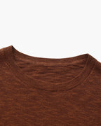 Cotton Linen Crew Neck Jumper, Lightweight Knit
