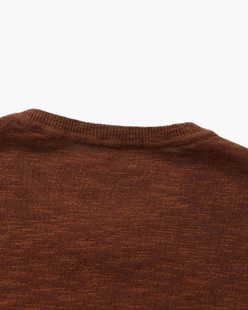 Cotton Linen Crew Neck Jumper, Lightweight Knit