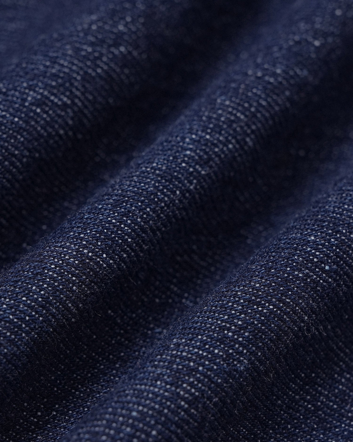 Denim Look Blouse with Round Neck and Gold Tone Buttons - Blue