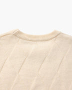 Diamond Knit Crew Neck Jumper with Ribbed Cuffs