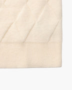 Diamond Knit Crew Neck Jumper with Ribbed Cuffs