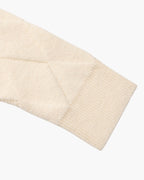 Diamond Knit Crew Neck Jumper with Ribbed Cuffs