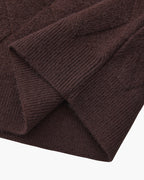 Diamond Knit Crew Neck Jumper with Ribbed Cuffs