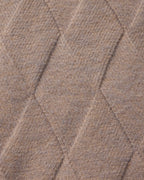 Diamond Knit Full Zip Cardigan with Spread Collar