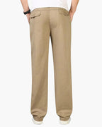 Drawstring Trousers with Relaxed Fit and Straight Leg
