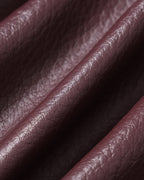 Faux Leather Bomber Jacket with Buckle Belt Detail - Wine Red