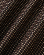 Fine Check Shirt with Point Collar and Shaped Waist - Coffee