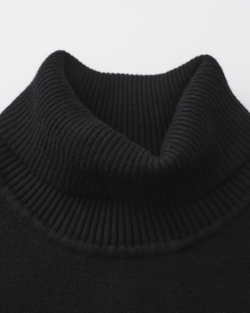 Fine Knit Roll Neck Jumper with Tailored Fit, Viscose Blend