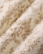 Floral Shirt with Frilled Stand Collar and Poet Sleeves - Apricot