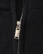 Half Zip Jumper with Stand Collar and Ribbed Trims