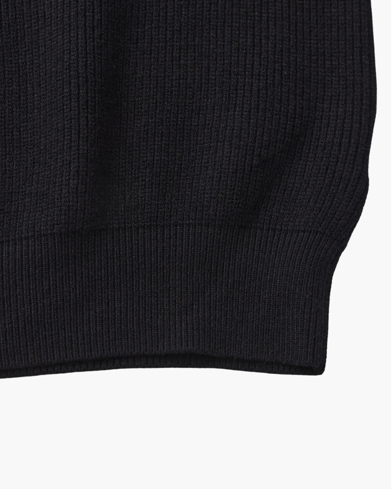 Half Zip Jumper with Stand Collar and Ribbed Trims