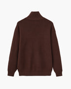 Half Zip Jumper with Stand Collar and Ribbed Trims