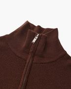 Half Zip Jumper with Stand Collar and Ribbed Trims