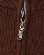 Half Zip Jumper with Stand Collar and Ribbed Trims