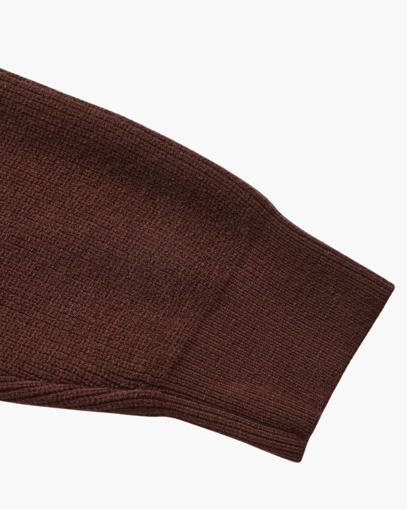 Half Zip Jumper with Stand Collar and Ribbed Trims