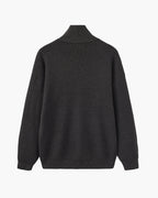 Half Zip Jumper with Stand Collar and Ribbed Trims