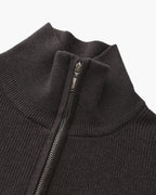 Half Zip Jumper with Stand Collar and Ribbed Trims