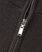 Half Zip Jumper with Stand Collar and Ribbed Trims