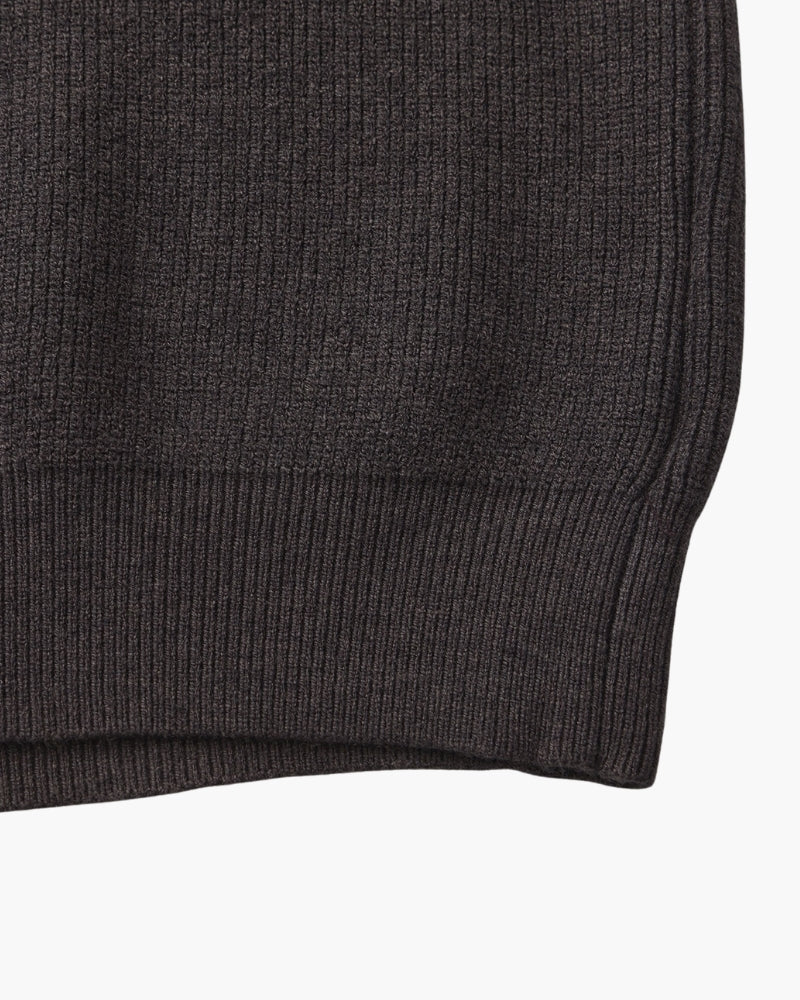 Half Zip Jumper with Stand Collar and Ribbed Trims
