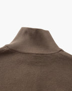 Half Zip Jumper with Stand Collar and Ribbed Trims
