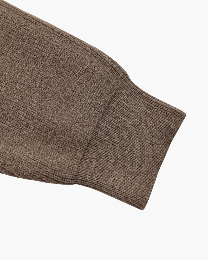 Half Zip Jumper with Stand Collar and Ribbed Trims