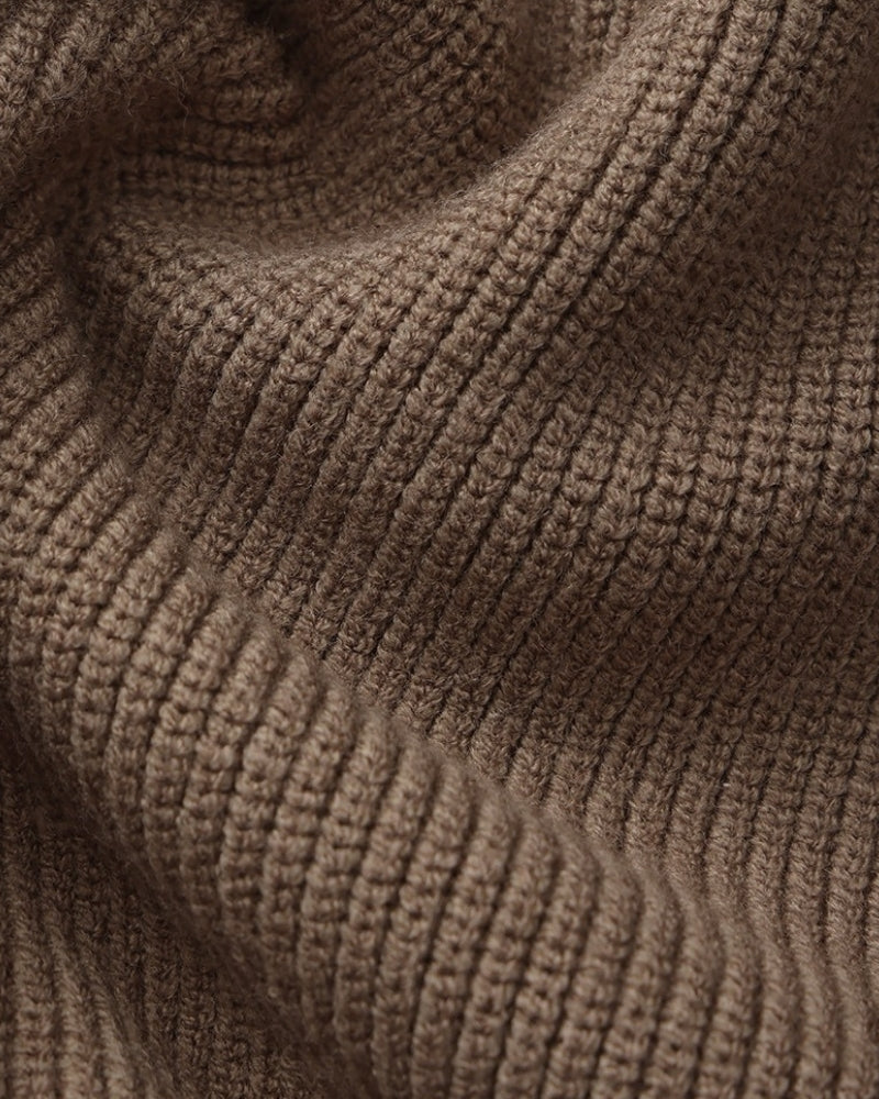 Half Zip Jumper with Stand Collar and Ribbed Trims