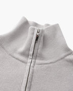 Half Zip Jumper with Stand Collar and Ribbed Trims