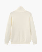 Half Zip Jumper with Stand Collar and Ribbed Trims