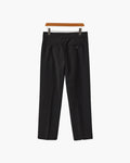 High Waist Pleated Trousers with Side Adjusters - Black